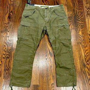 Polo Ralph Lauren Utility Surplus Chino Cargo Pants Slim Fit Green NWT 38 x 30